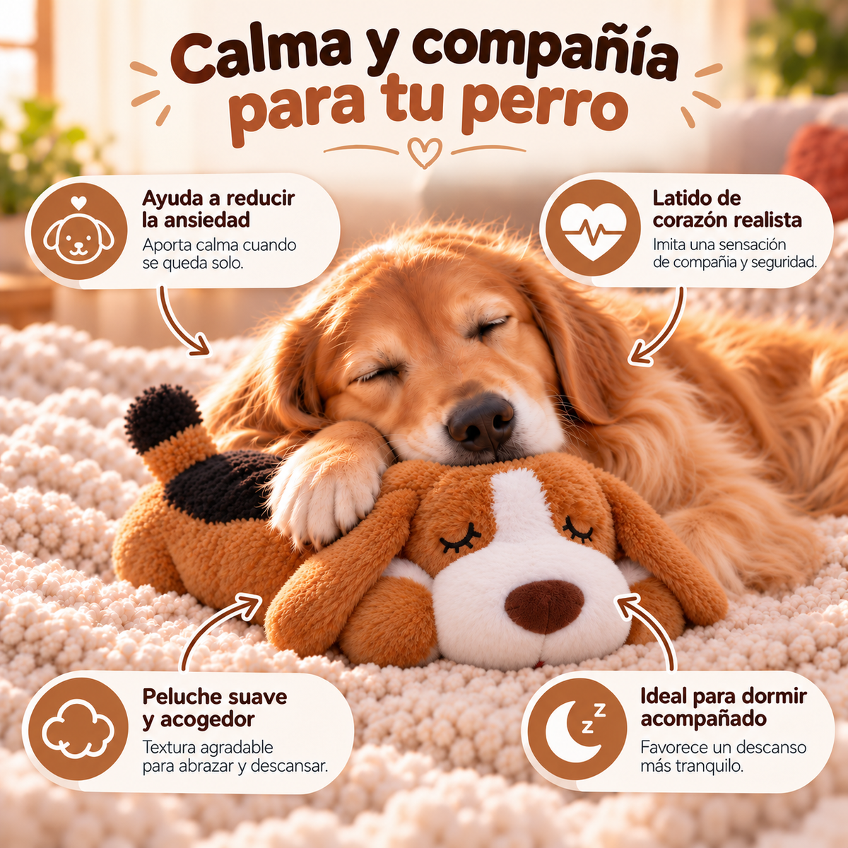Peluche TheSleepyPaw para acompañar a perros durante el descanso