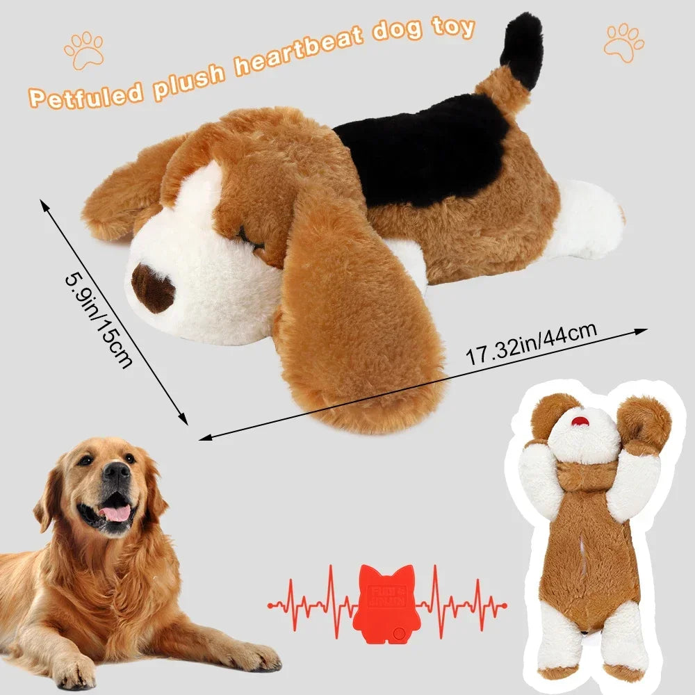 Peluche calmante con latido de corazón para perros y cachorros